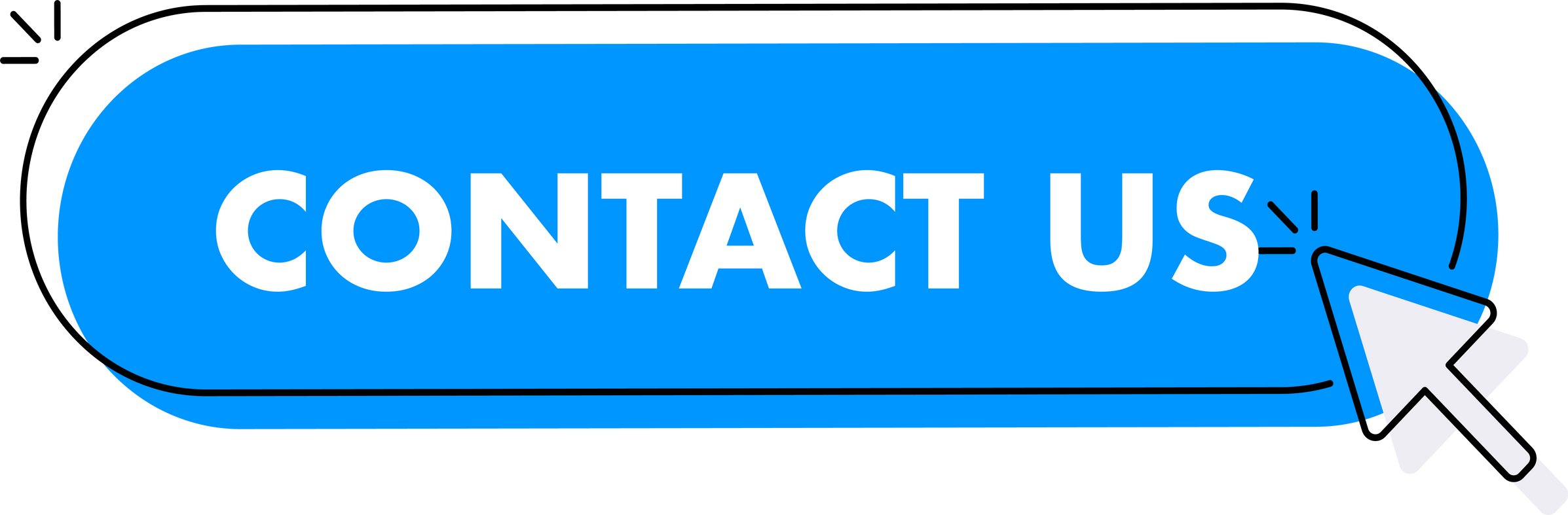 Set of Contact us button. Hand pointer clicking. Contact us web buttons